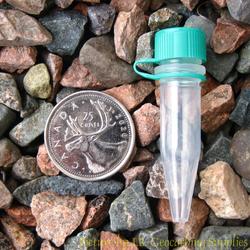 Plastic 1.5ml Nano Geocache Container with Attached Green O-Ring Cap