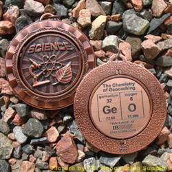 GeO - The Chemistry of Geocaching - Antique Bronze Spinning Geomedal Geocoin