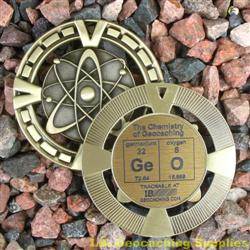 GeO - The Chemistry of Geocaching - Antique Gold Geomedal Geocoin
