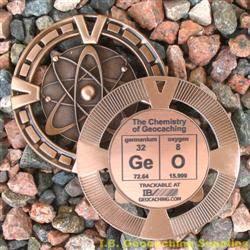 GeO - The Chemistry of Geocaching - Antique Bronze Geomedal Geocoin