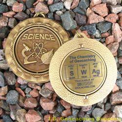 SWAg - The Chemistry of Geocaching - Antique Gold Spinning Geomedal Geocoin