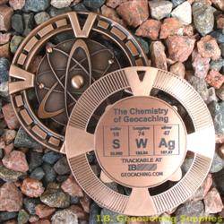 SWAg - The Chemistry of Geocaching - Antique Bronze Geomedal Geocoin