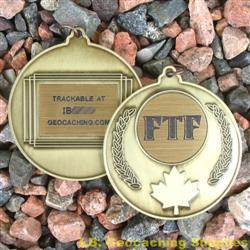 FTF (First to Find) Canadian Maple Leaf Geomedal Geocoin