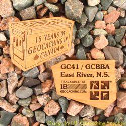 15 Years of Geocaching Ammo Can - 2-Sided Trackable Wooden Nickel