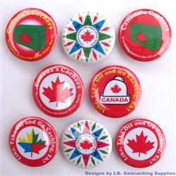 Canadian Geocaching Button Set