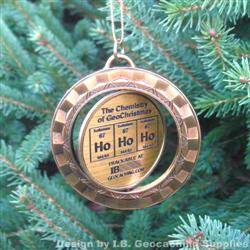 Ho Ho Ho - The Chemistry of GeoChristmas - Antique Gold Spinning Geomedal Geocoin