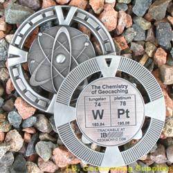 WPt - The Chemistry of Geocaching - Antique Silver Geomedal Geocoin